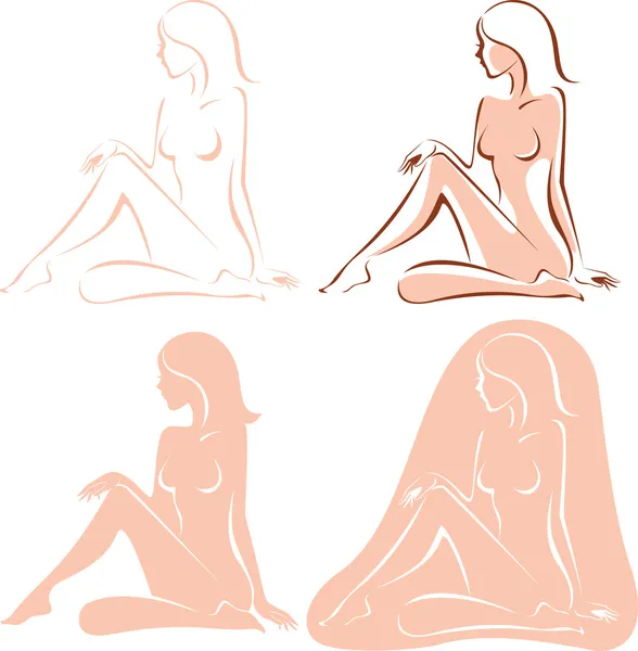 Belle femme nue — Image vectorielle