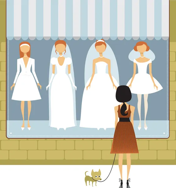 Bröllop klänning salong — Stock vektor