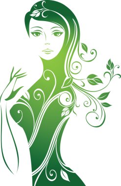 Floral girl clipart