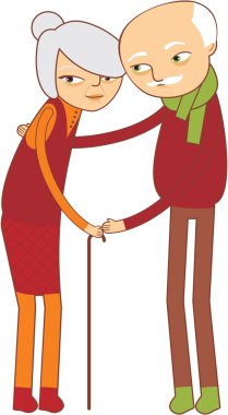 Elderly couple clipart