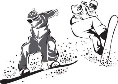 Snowboarders clipart