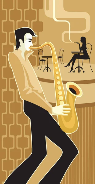 Saxofonist. — Stockvector