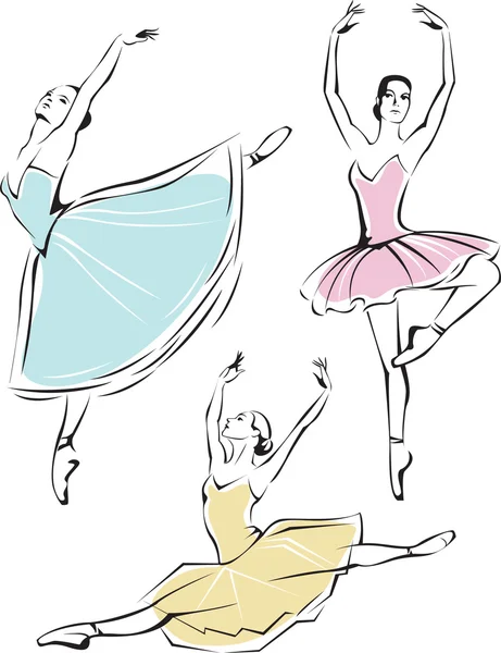 芭蕾舞团员 — 图库矢量图片