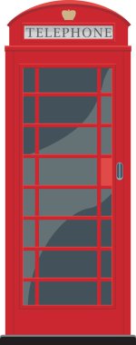 Red telephone booth clipart