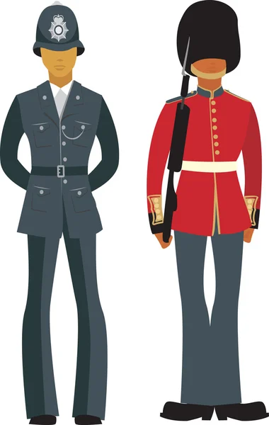 Cute British Officers — Stock Vector
