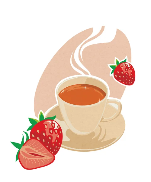 Strawberry tea — Stock Vector