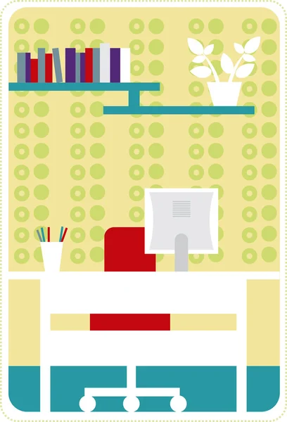 Comfortable home office — Stock Vector