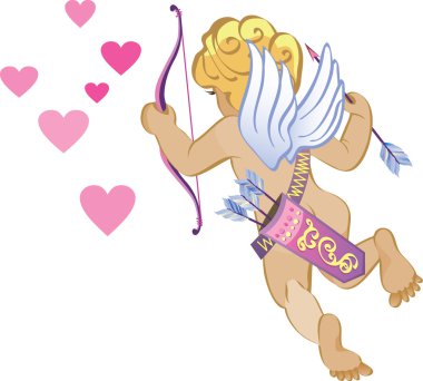 Cupid and hearts clipart
