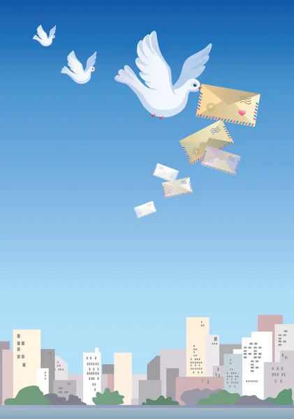 Pigeons voyageurs — Image vectorielle
