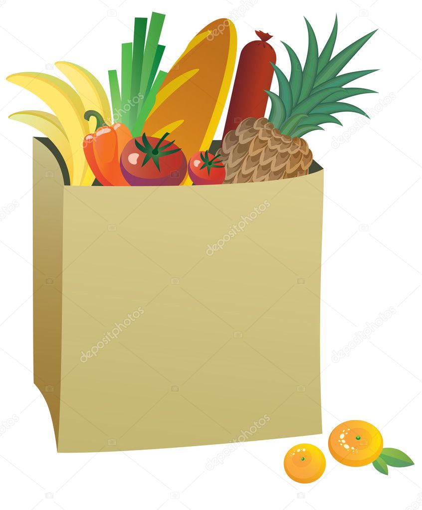 Bag with food Stock Vector Image by ©Ziablik #2535766