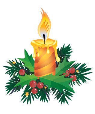 Christmas candle clipart