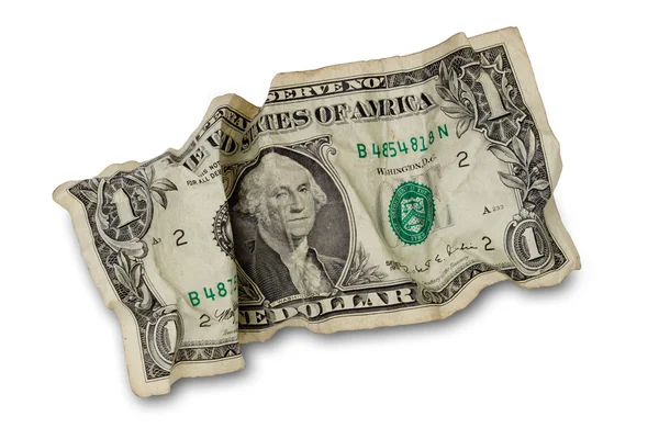 En skrynkligt dollar — Stockfoto