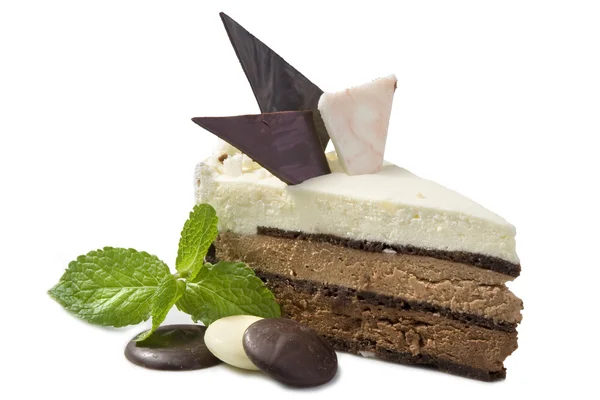 漂亮的巧克力蛋糕、 甜点 — 图库照片