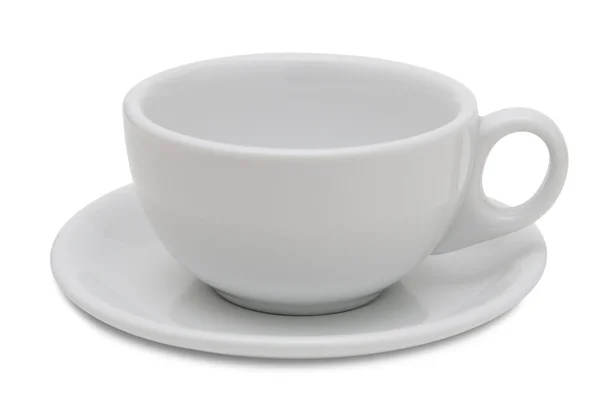Leere weiße Tee- und Kaffeetasse — Stockfoto