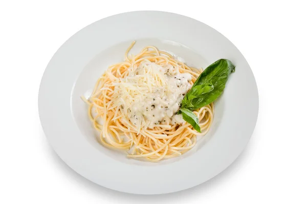 Spaghetti mit Käse — Stockfoto