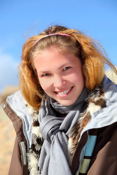 Girl portrait on a altai — Stock Photo, Image