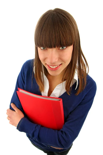 Smiling girl wiht a book — Stock Photo, Image
