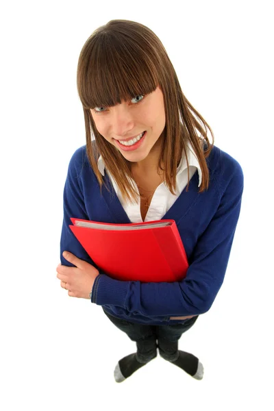 Smiling girl wiht a book — Stock Photo, Image