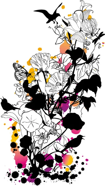 抽象花卉背景、 矢量 — 图库矢量图片
