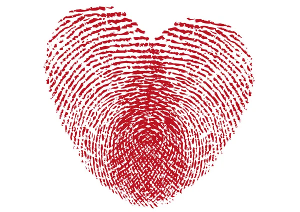 Huella dactilar corazón, vector — Archivo Imágenes Vectoriales