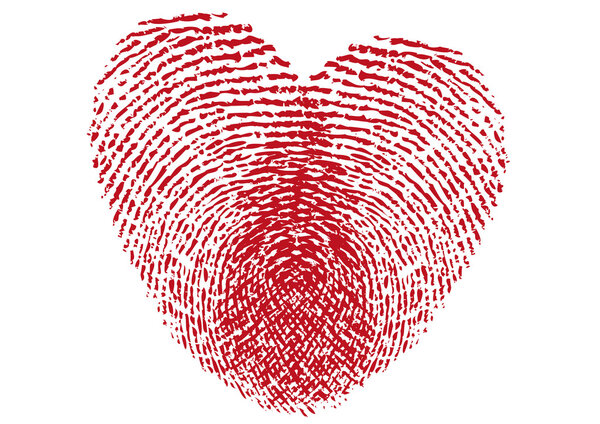 Fingerprint heart, vector