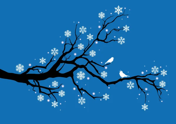 Winter tree, vector — Stock Vector