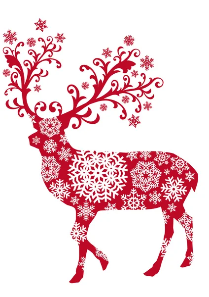 クリスマスの鹿は、ベクトル — ストックベクタ