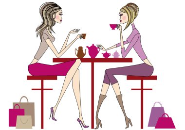 Women drinking clipart