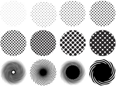 Dot patterns, vector clipart