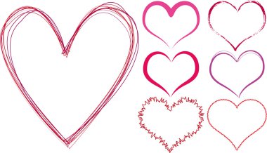 Scribble hearts clipart