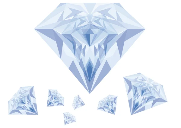 Diamantes azuis, vetor —  Vetores de Stock