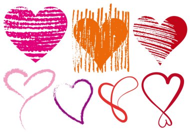 Heart scribbles, vector clipart