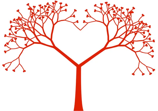 Coração de árvore, vetor — Vetor de Stock