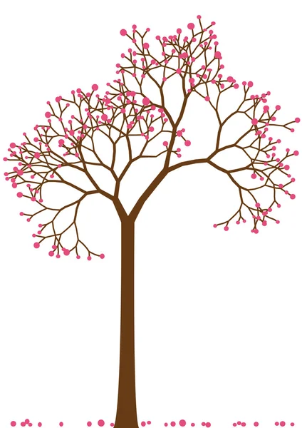 樱桃树、 矢量 — 图库矢量图片