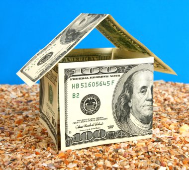 House made from 100 dollars clipart