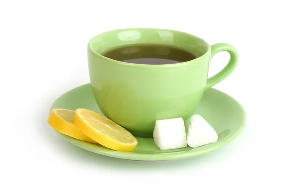 stock image Cup of tea with lemons and sugar