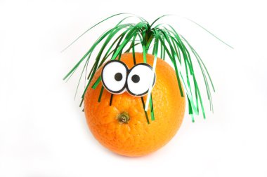 Funny orange with eyes clipart