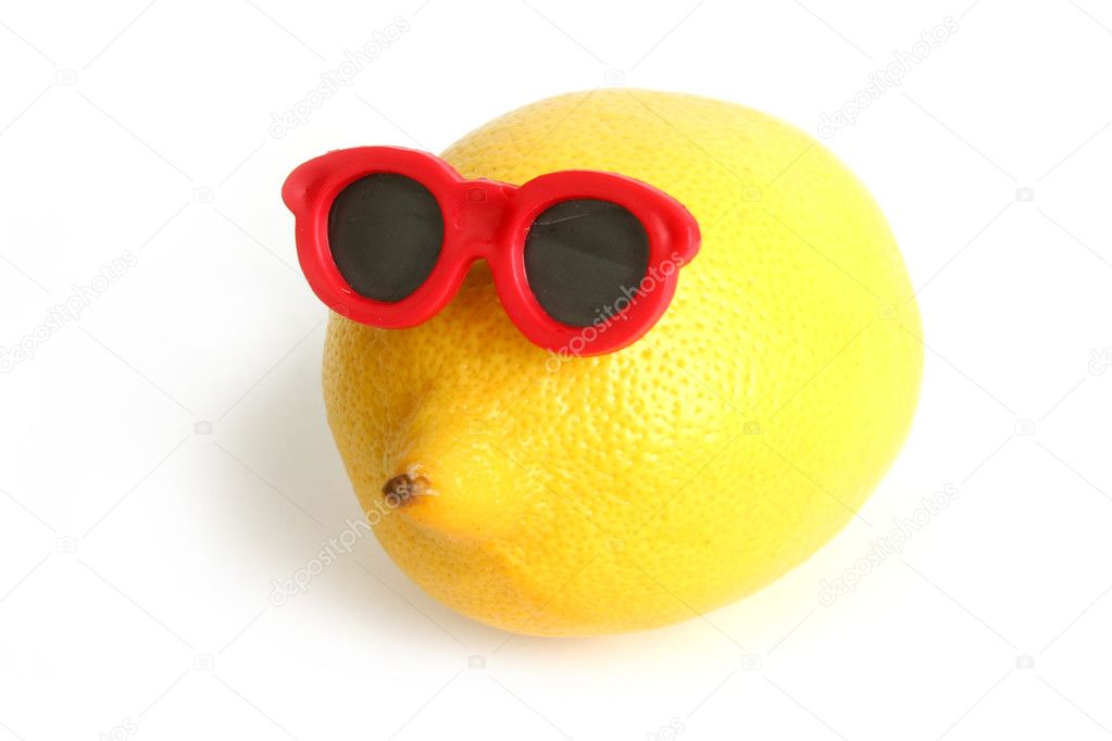 Funny lemon in sun glasses