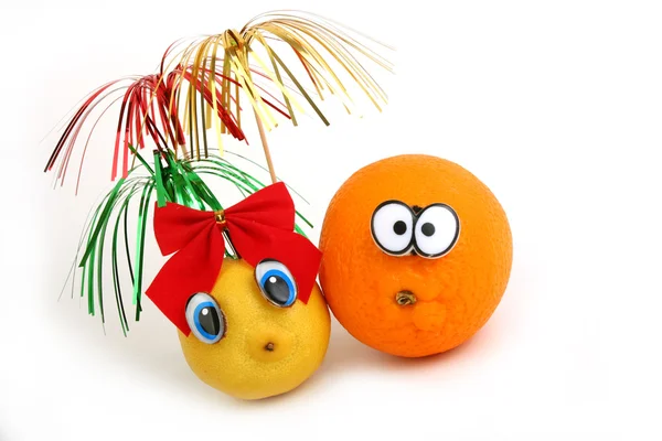 Funny orange and lemo — Stock Photo, Image