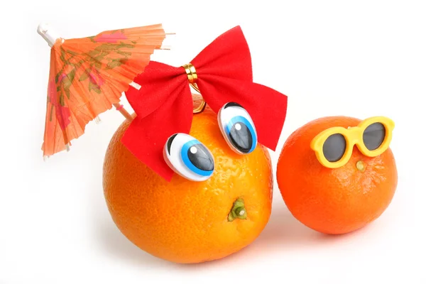 Roliga apelsin och mandarin — Stockfoto