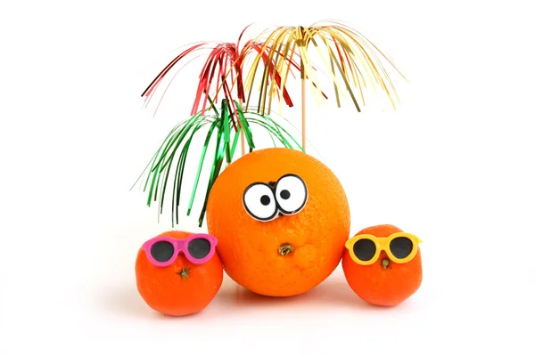 Legrační pomeranče a mandarinky — Stock fotografie