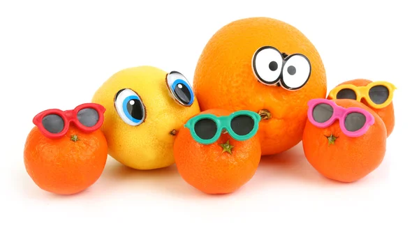 Śmieszne pomarańczy, cytryny i mandarynki — Zdjęcie stockowe