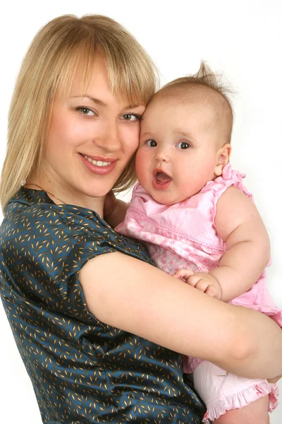 Jovem mãe com bebê menina — Fotografia de Stock
