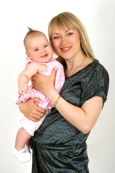 Genç anne ile kız bebek — Stok fotoğraf
