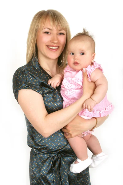 Genç anne ile bebek GIR — Stok fotoğraf