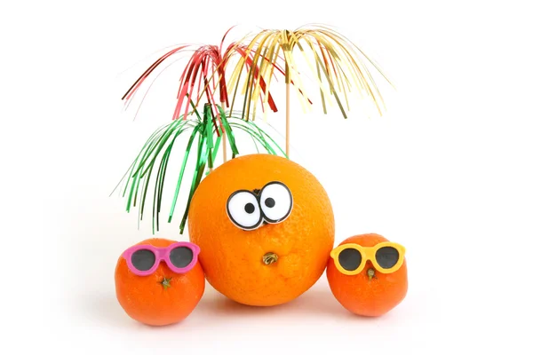 Funny orange and mandarins — Stock Photo, Image