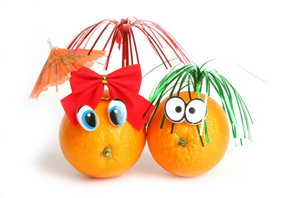 Смешные апельсины с глазами
