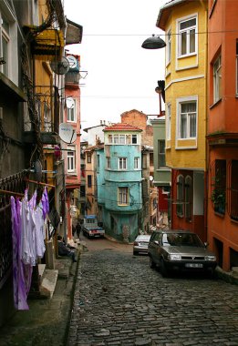 Old cobblestone street in Istanbul clipart