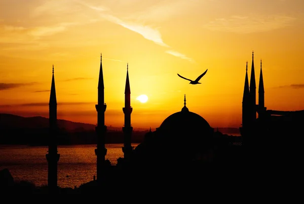 Pohled na sultanahmet v noci, istanbul — Stock fotografie