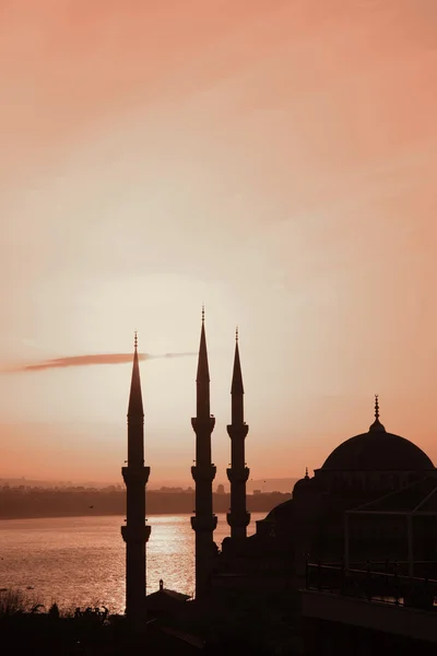 观的清真寺伊斯坦布尔之夜 — 图库照片